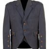 Light Purple Scottish Tweed Argyle Kilt Jacket With 5 Button Vest