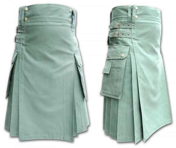 Men’s Modern Khaki Green tactical Utility Kilts