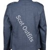 Men Gray Wool Argyle Jacket and with Five Button Waistcoat
