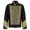 Black Gold Hussar Parade Gothic Jacket Military Drummer Steampunk