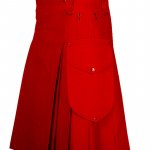Red Scottish Fashion Utility Kilts For Men