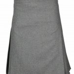Highland Traditional Scottish premium quality 8 Yard Professional Gray Wool Kilt