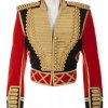 Men’s Military Officer Jacket Red And Black Cotton