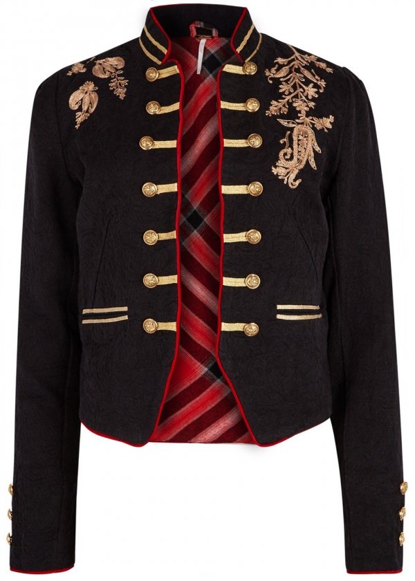 People Lauren Band Jacket Military Embroidered Gold