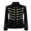 Black Military Jacket with Gold Embroidery