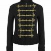 New Black Ladies Jacket Wool Coat Braid Jacket