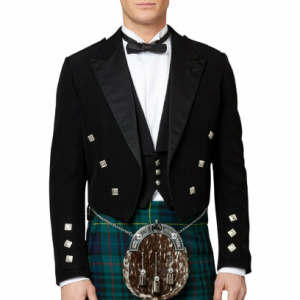 Scottish Mens Prince Charlie Kilt Jacket with Waistcoat/Vest