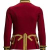 Womens Red Wool French Terry Officer’s Military Band Jacket