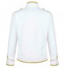 White hussar parade mens military jacket army drummer musician jacket