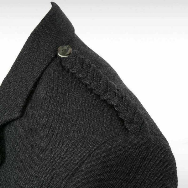 Scottish Tweed Crail Argyle Kilt Jacket With Vest – Gray 100% Tweed Wool