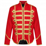Men’s Military Army Gold Hussar Drummer Officer Music Festival Parade Jacket