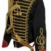 New 5 pcs men’s Black Jacket Ceremonial Hussar Officers with Aiguillette