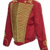 jacket 45Men Ceremonial Hussar Red Military Jacket with Gold Braiding