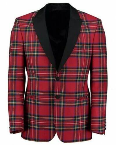 Scottish Men’s Kilt Jacket – Handmade Royal Stewart Tartan Wool Jacket