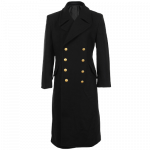 Black Navy Wool Great Coat Winter Trench Naval Military