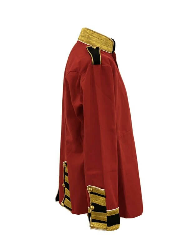 Military Steampunk Red/Black Jacket With Brass Buttons