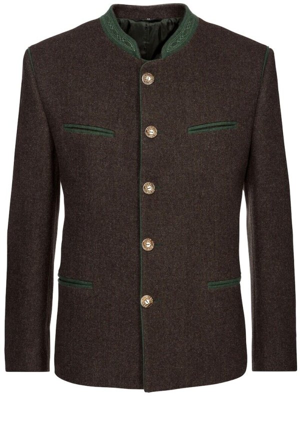 Men's traditional jacket Jacket Stachus brown for Oktoberfest or folk festival.