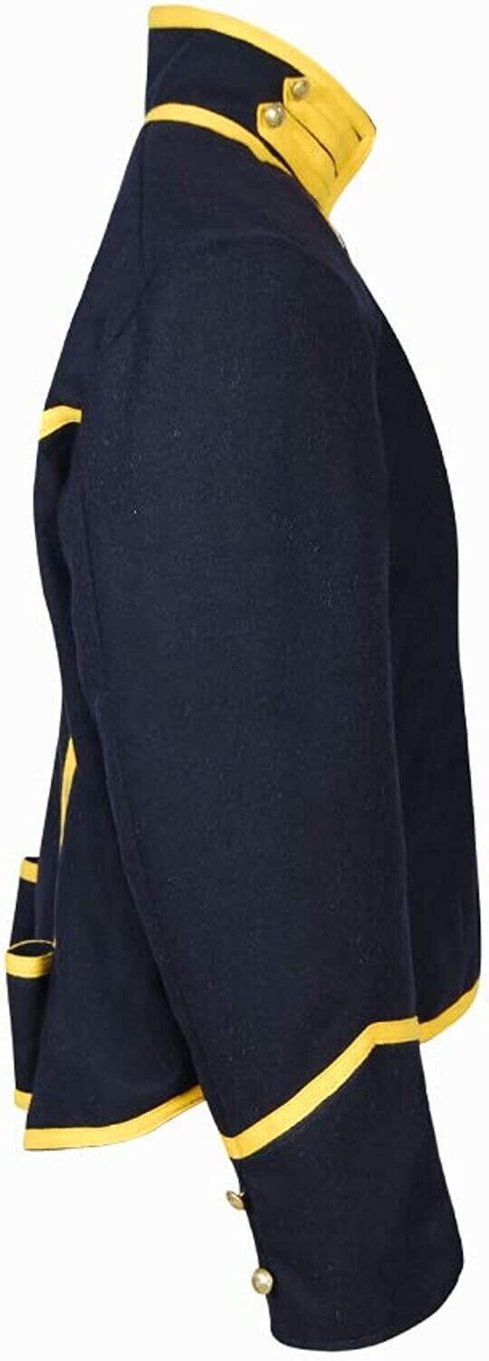 US Civil war Union Navy Blue Cavalry Mounted Wool Shell Jacket with Yellow Trim4