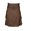Chocolate Brown Leather Strap Utility Kilt For Active Man