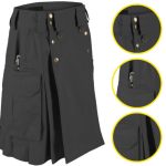 Dark Gray Utility Kilt Tactical Men’s Combat Cargo Uniform Battle