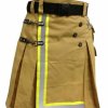 Fireman Tactical Duty Kilt Utility Khaki 100% cotton Visible Reflect