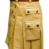 Fireman Tactical Duty Kilt Utility Khaki 100% cotton Visible Reflect