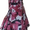 Men Pink Camouflage Cotton Utility Kilt, Fashion Sport Utility Kilt - Image 2