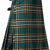 Men's 100% Wool Scottish Kilt 8 Yard Adjustable Leather Straps Irish Heritage Formal Wear
