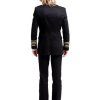 Men's Black Wool Gothic Military Uniform Officer Hussar Commander Jacket`