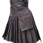 Men’s Brown Genuine Leather Straps Fashion Sport Cotton Utility Kilt