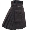 Men’s Brown Genuine Leather Straps Fashion Sport Cotton Utility Kilt