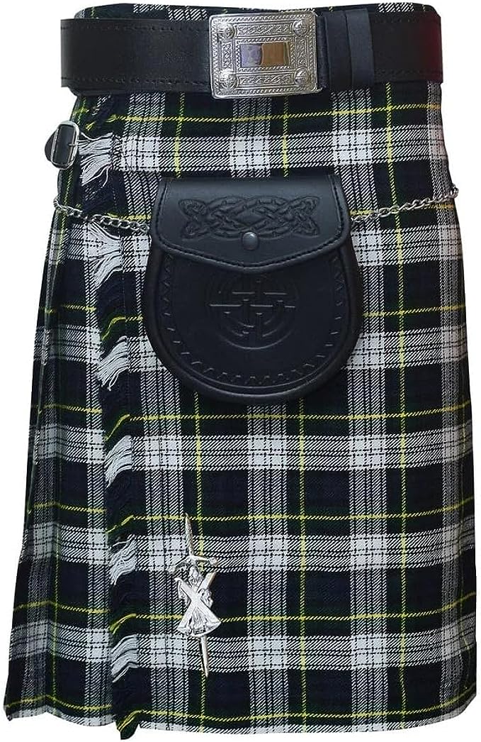 Men’s Dress Gordon Tartan Kilt Active Wedding Kilt Steampunk-Scottish Fashion Modern Highlander Kilt