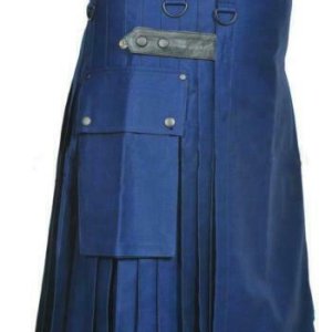 New Blue Men Scottish Utility kilt
