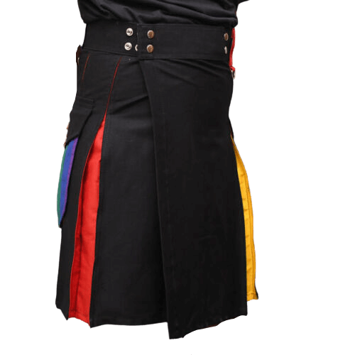 New Buy Hybrid Scottish LGB Gay Pride kilt Modern kilt men Utility kilt1