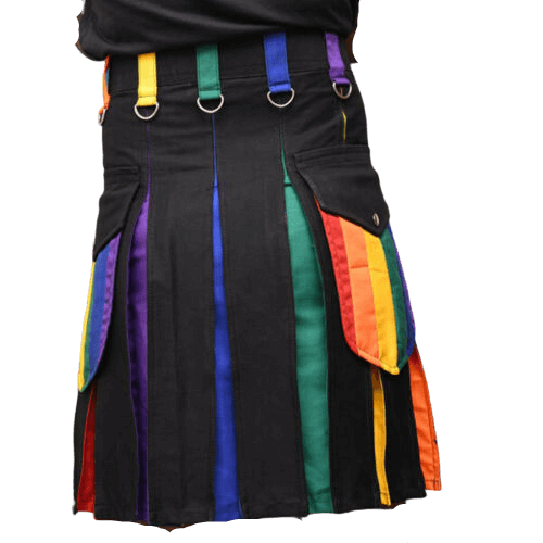 New Buy Hybrid Scottish LGB Gay Pride kilt Modern kilt men Utility kilt2
