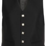 New Scottish Premium Wedding Argyle Black 5 Button Waistcoat
