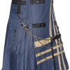 New Stylish Blue Cotton Utility Kilt