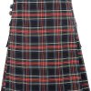 Scottish Style Plaid Contrast Color Pocket Pleated Skirt Kilt for Men Irish Traditional