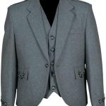 100% Wool Light Grey Argyll Kilt Jacket & Waistcoat/Vest Scottish Wedding Jacket