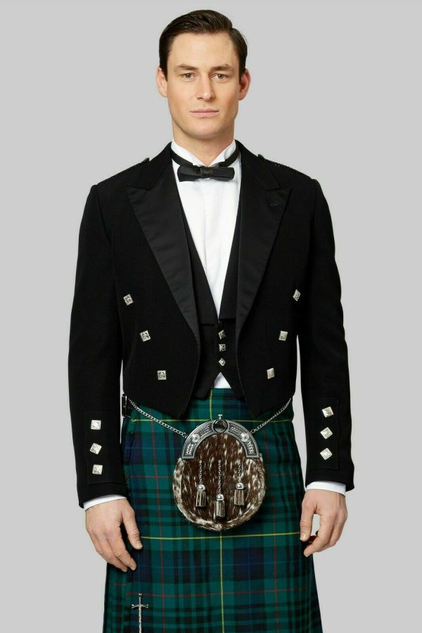Traditional Scottish Prince Charlie Kilt Jacket Waistcoat/Vest- Sizes