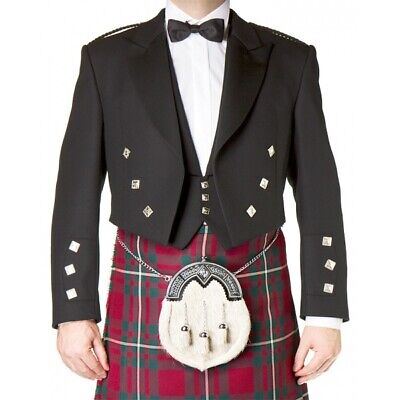 Scottish Prince Wool Charlie Kilt Jacket with Waistcoat/Vest
