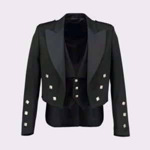 Men Prince Charlie Jacket with Waistcoat/Vest Set Wool 100%