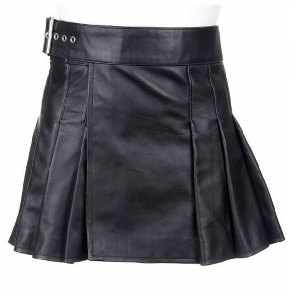 2020 Buy Brand New Kilt Black Women Leather utility Kilt