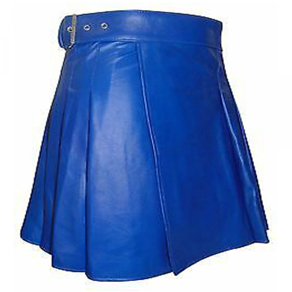 2020 Buy New Women Blue leather utility kilt Scottish kilt