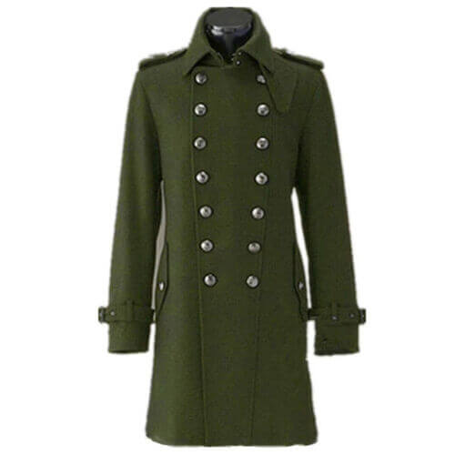 Army Genuine Polish army Wool Overcoat Double Breasted Trench Long Coat Overcoat