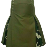 Hiking Hybrid Olive Green Kilt For Men – Under Pleats Camo