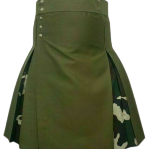Hiking Hybrid Olive Green Kilt For Men – Under Pleats Camo