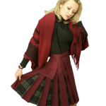 Kilt Kiltish ladies maroon utility Scottish kilt