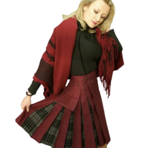 Kilt Kiltish ladies maroon utility Scottish kilt