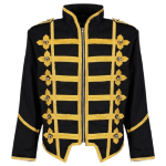 Men Military Army Gold Hussar Drummer Halloween Festival Parade Jacket